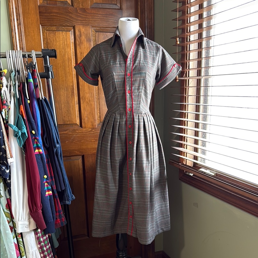 Tatyana - Tailor & Twirl Brown Plaid Dress